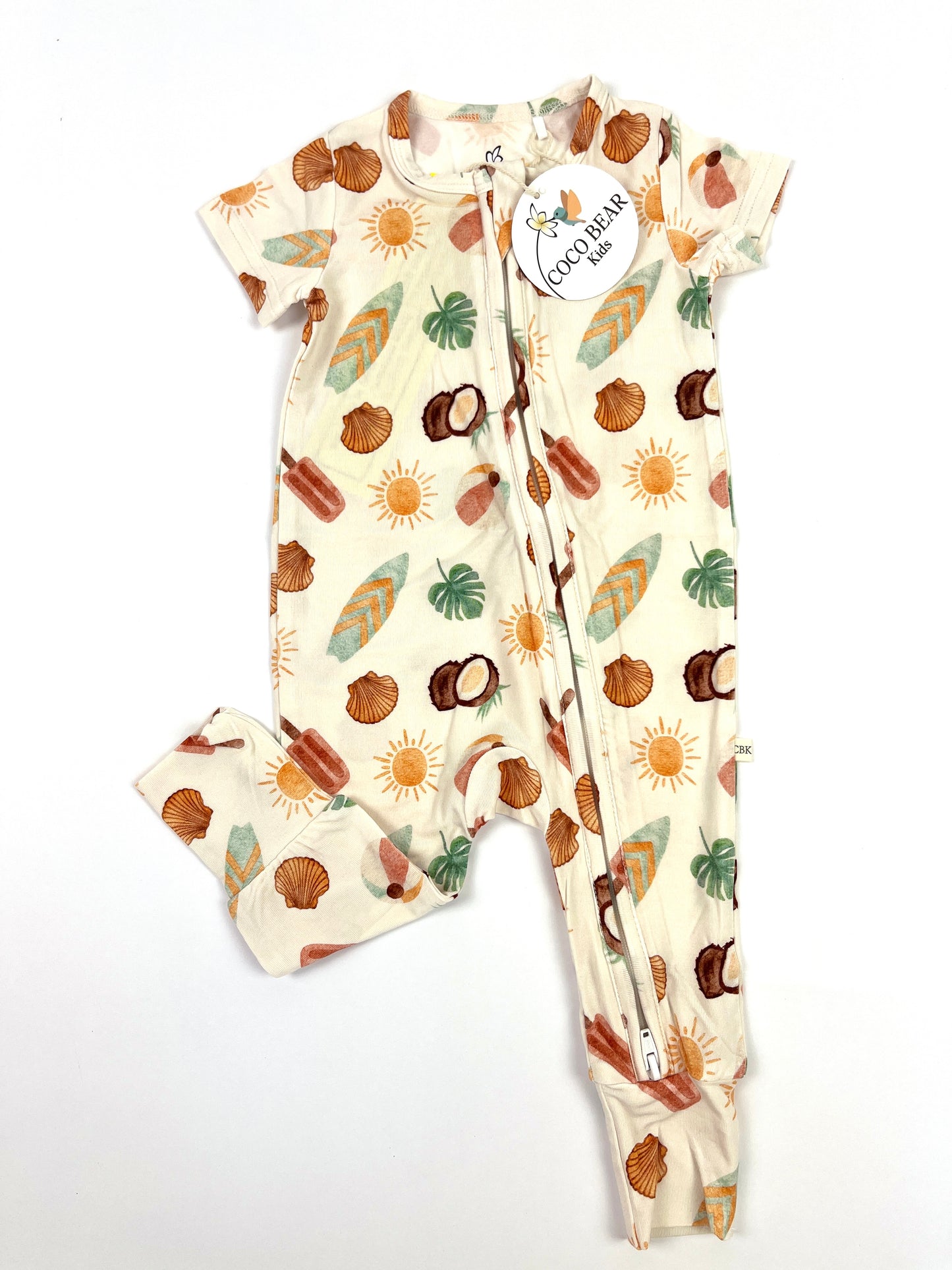 Surf & Coconut Short Sleeve Romper