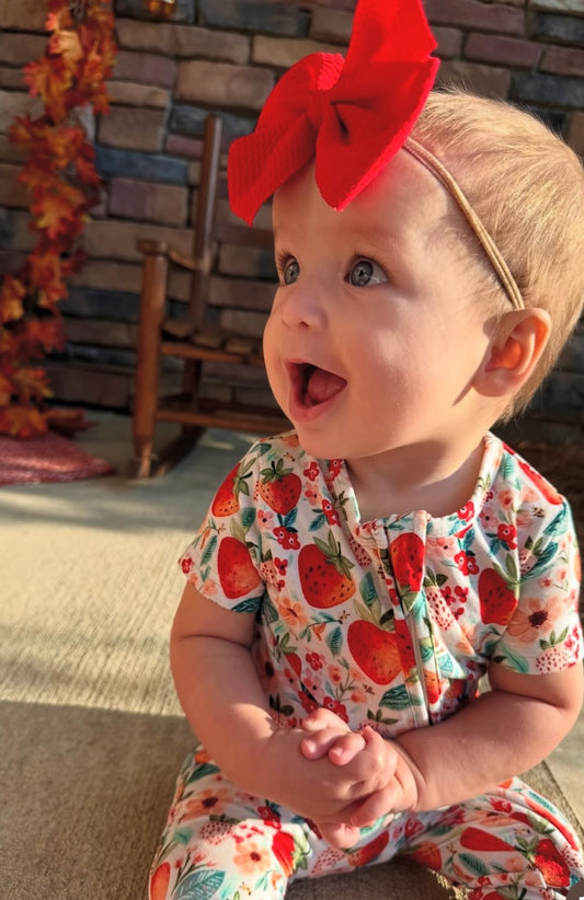 Berry Bloom Short Sleeve Romper