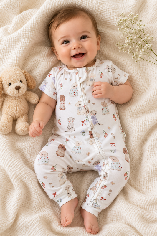Puppy Love Short Sleeve Romper